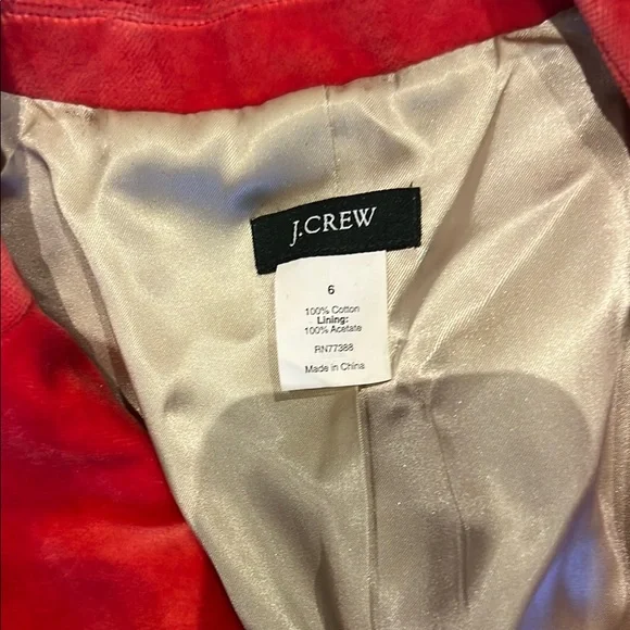 J.crew Elegant Red Velvet Women's Blazer - Picture 3 of 4